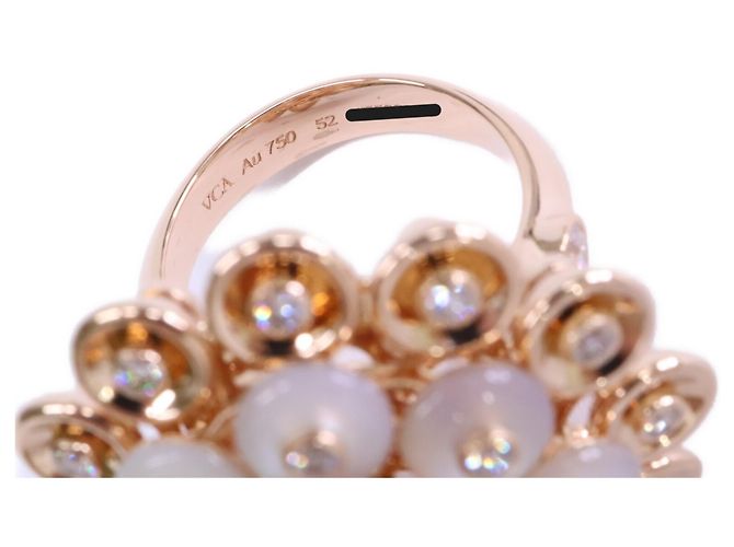 Bague Van Cleef & Arpels Cornaline et Diamants Doré - vue 8