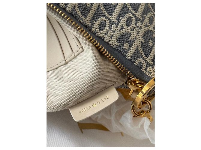Christian Dior Oblique Diorstar Canvas Pouch Blau Beige Monogramm - Ansicht 10