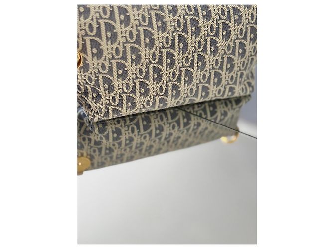 Christian Dior Oblique Diorstar Canvas Pouch Blau Beige Monogramm - Ansicht 4