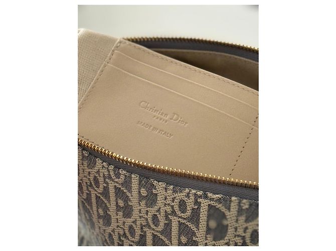 Christian Dior Oblique Diorstar Canvas Pouch Blau Beige Monogramm - Ansicht 9