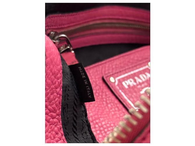 Prada Vitello Daino Bauletto Bolsa Satchel Rosa - vista 10