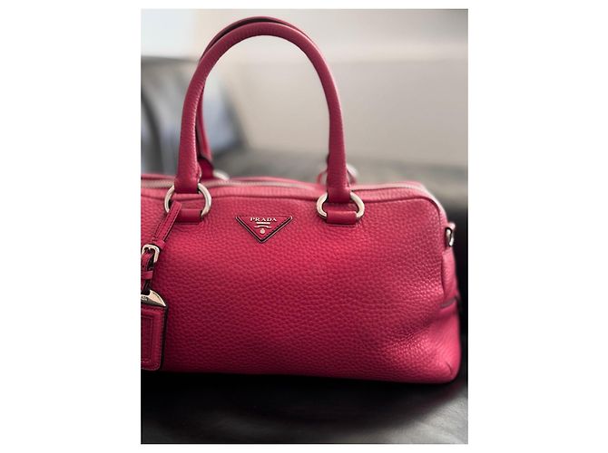 Prada Vitello Daino Bauletto Bolsa Satchel Rosa - vista 3