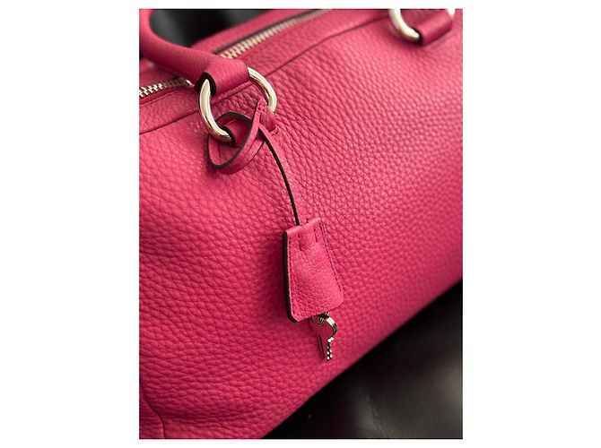 Prada Vitello Daino Bauletto Bolsa Satchel Rosa - vista 4