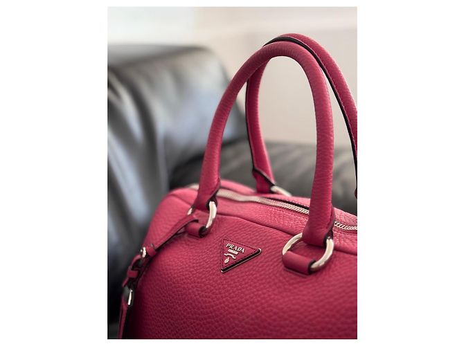 Prada Vitello Daino Bauletto Bolsa Satchel Rosa - vista 5