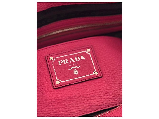Prada Vitello Daino Bauletto Bolsa Satchel Rosa - vista 9