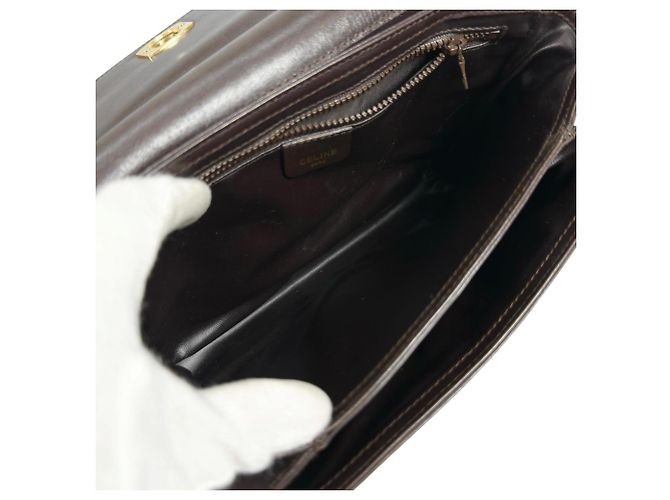 Céline CELINE Vintage M04 Trinoff Lederhandtasche Braun - Ansicht 5