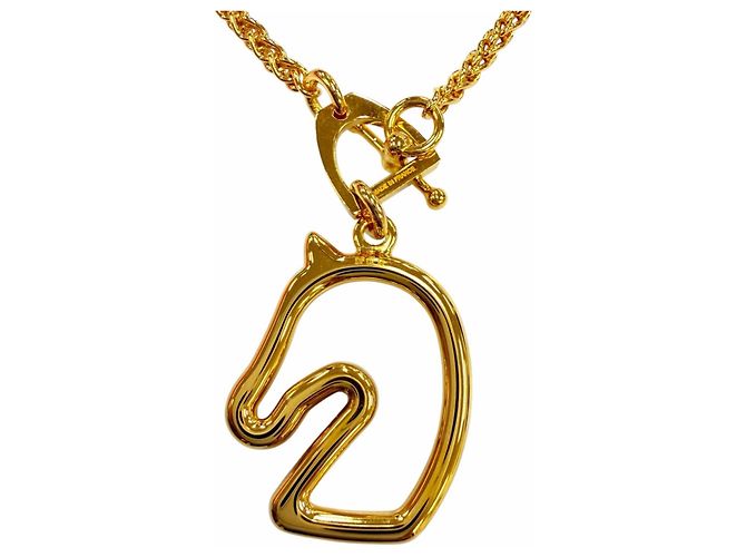 Hermès Pendentif Collier HERMES Tonnerre Blanc Doré - vue 4
