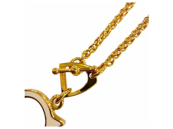 Hermès Pendentif Collier HERMES Tonnerre Blanc Doré - vue 7