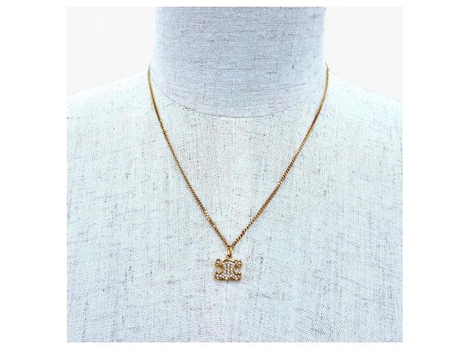 Céline CELINE Triomphe Strass-Halskette Golden - Ansicht 2
