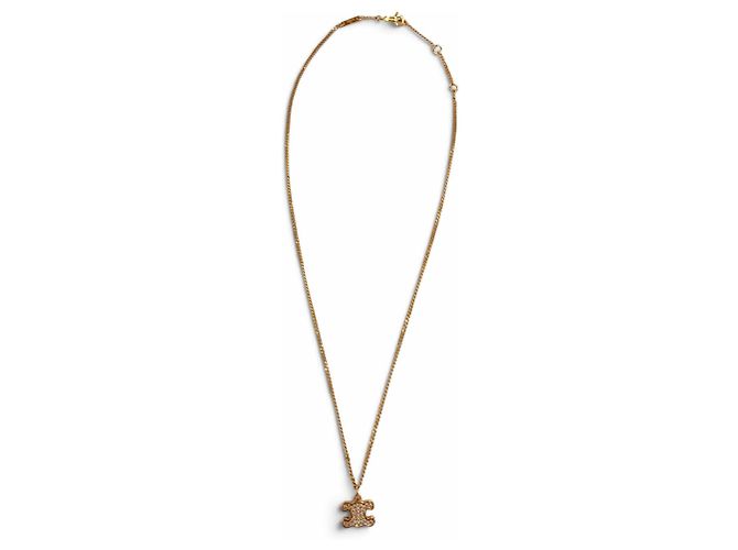 Céline CELINE Triomphe Strass-Halskette Golden - Ansicht 4