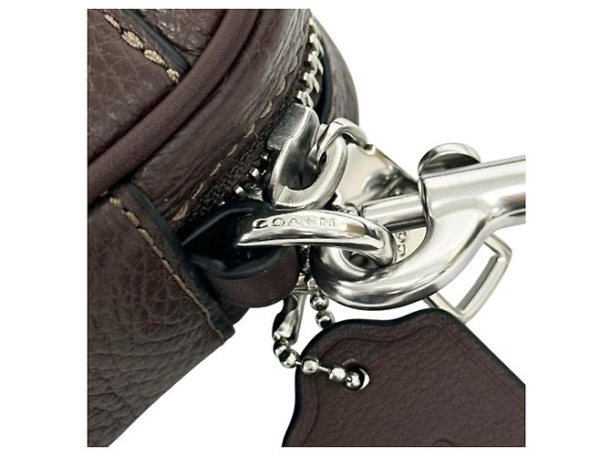 Borsa a tracolla in pelle con logo inciso COACH CR179 JADEN Marrone - vista 10