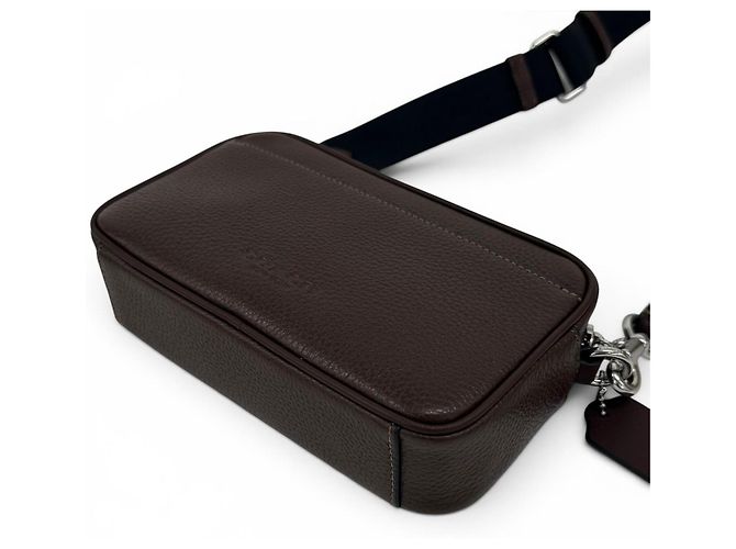 Borsa a tracolla in pelle con logo inciso COACH CR179 JADEN Marrone - vista 6