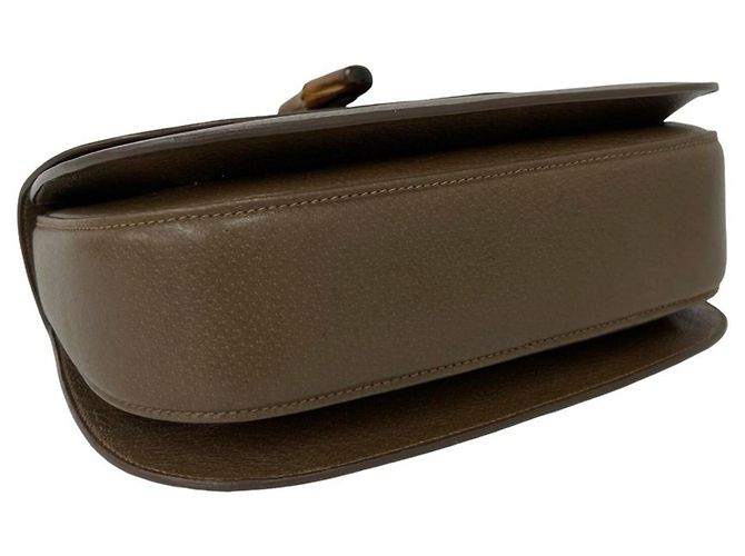 GUCCI Vintage Bamboo Turnlock Lederhandtasche Braun - Ansicht 7