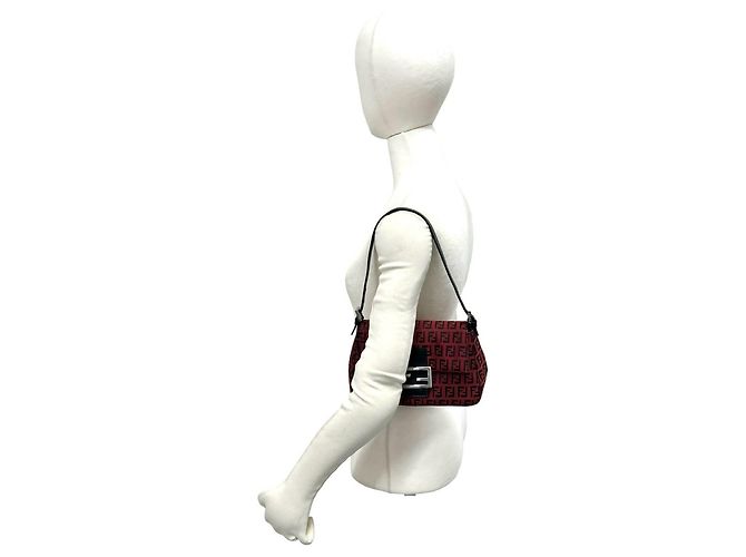 Fendi Zucchino Semi Shoulder Bag Schultertasche Schwarz Rot - Ansicht 2