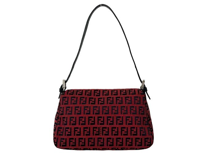 Fendi Zucchino Semi Shoulder Bag Schultertasche Schwarz Rot - Ansicht 3
