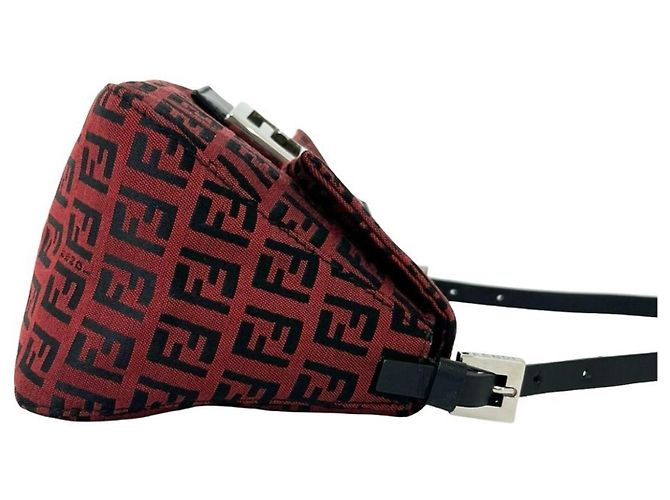 Fendi Zucchino Semi Shoulder Bag Schultertasche Schwarz Rot - Ansicht 6