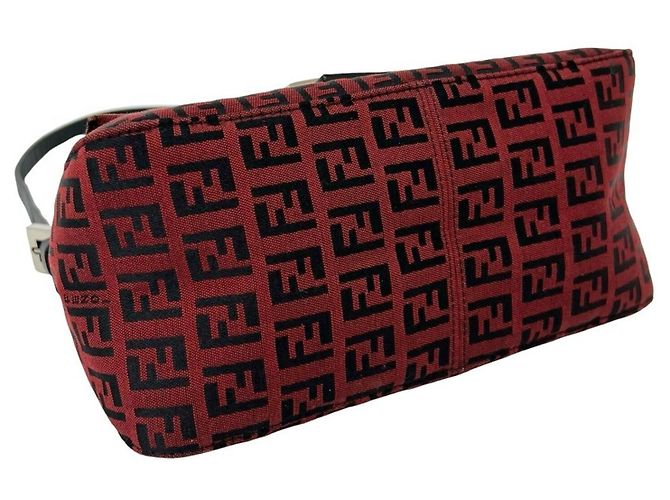 Fendi Zucchino Semi Shoulder Bag Schultertasche Schwarz Rot - Ansicht 7
