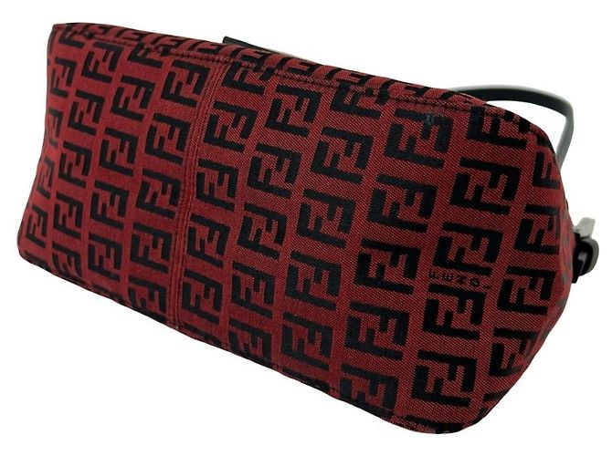 Fendi Zucchino Semi Shoulder Bag Schultertasche Schwarz Rot - Ansicht 8