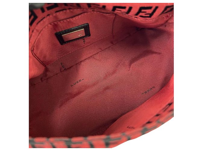 Fendi Zucchino Semi Shoulder Bag Schultertasche Schwarz Rot - Ansicht 9
