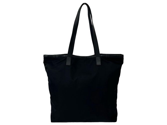 Borsa Tote Prada in Tessuto Pocono con logo triangolare in metallo Nero - vista 3