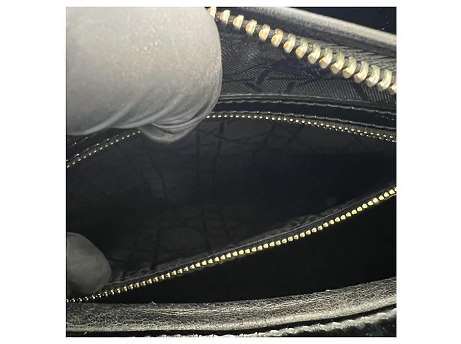 Borsa a tracolla Christian Dior Lady Cannage in pelle trapuntata Nero - vista 10