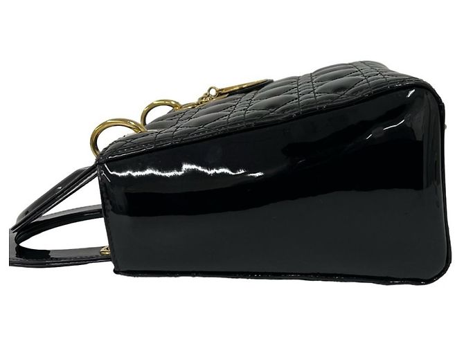 Borsa a tracolla Christian Dior Lady Cannage in pelle trapuntata Nero - vista 5