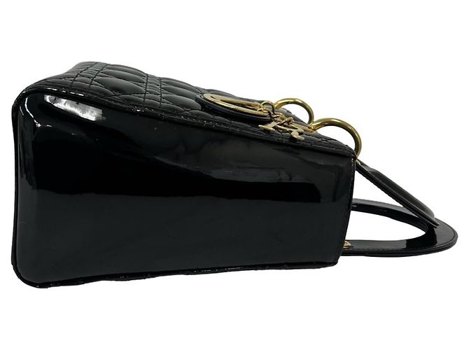 Borsa a tracolla Christian Dior Lady Cannage in pelle trapuntata Nero - vista 6