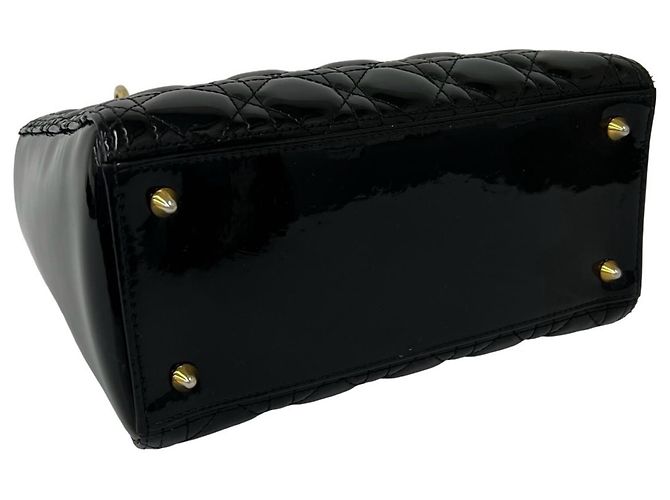 Borsa a tracolla Christian Dior Lady Cannage in pelle trapuntata Nero - vista 7