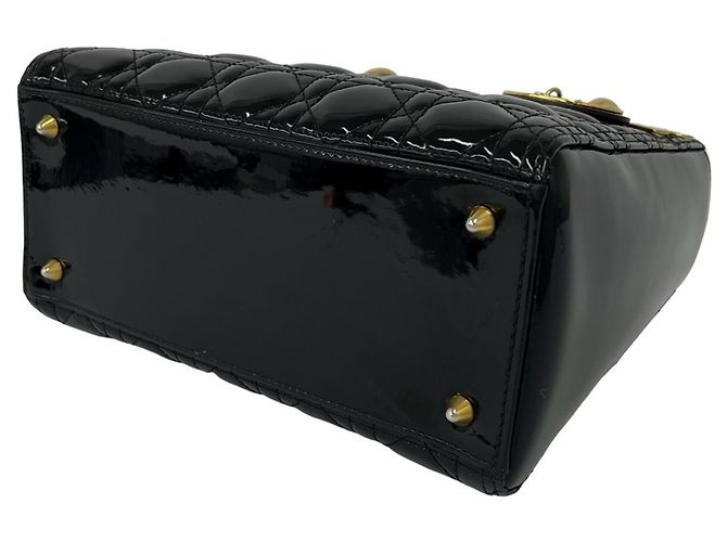 Borsa a tracolla Christian Dior Lady Cannage in pelle trapuntata Nero - vista 8