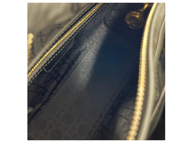Borsa a tracolla Christian Dior Lady Cannage in pelle trapuntata Nero - vista 9
