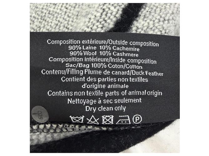 Almofada Chanel 18V em mistura de lã e cashmere Marrom Preto - vista 8