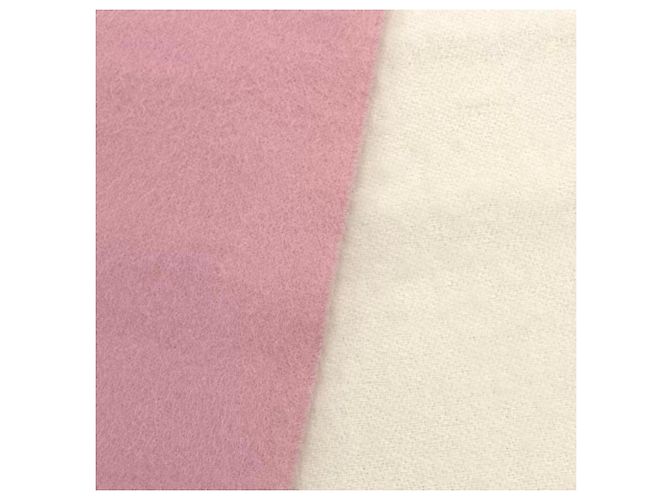 Estola Louis Vuitton em lã e alpaca rosa e branca Branco - vista 5
