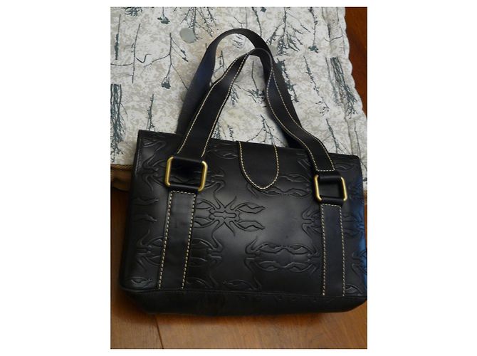 Bolso Longchamp Steppe de piel negra grabada Negro - vista 3