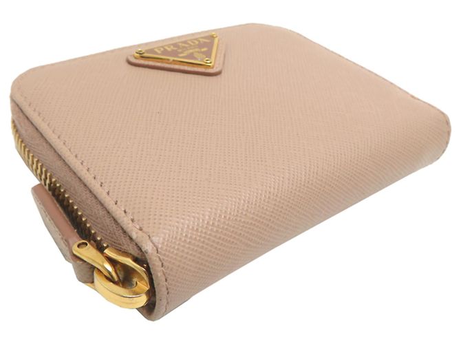 Prada Saffiano Leather Coin Purse Beige - view 3