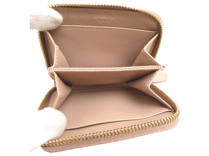 Prada Saffiano Leather Coin Purse Beige - view 5