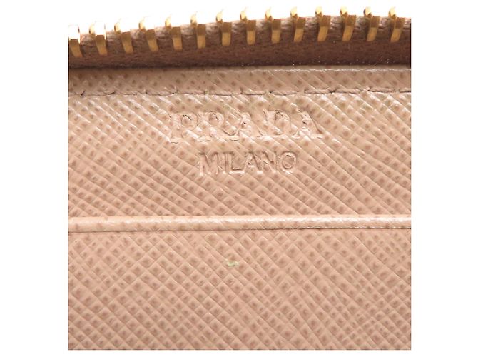 Prada Saffiano Leather Coin Purse Beige - view 6