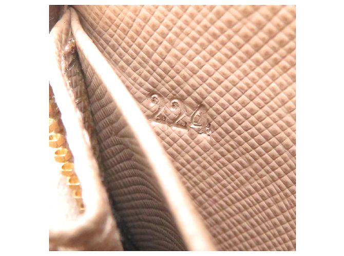 Prada Saffiano Leather Coin Purse Beige - view 8