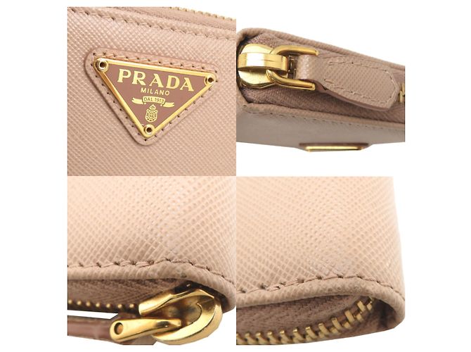 Prada Saffiano Leather Coin Purse Beige - view 9