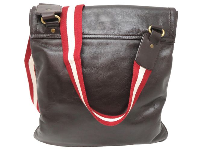 Bolsa Messenger Bally em couro castanho escuro - vista 2