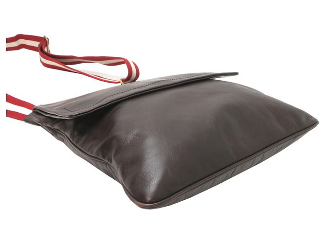 Bolsa Messenger Bally em couro castanho escuro - vista 3