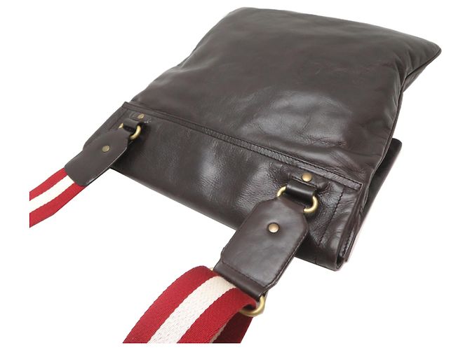 Bolsa Messenger Bally em couro castanho escuro - vista 4