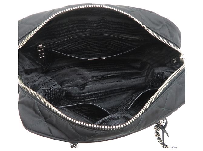 Borsa Tote Prada trapuntata con catena Nero - vista 6