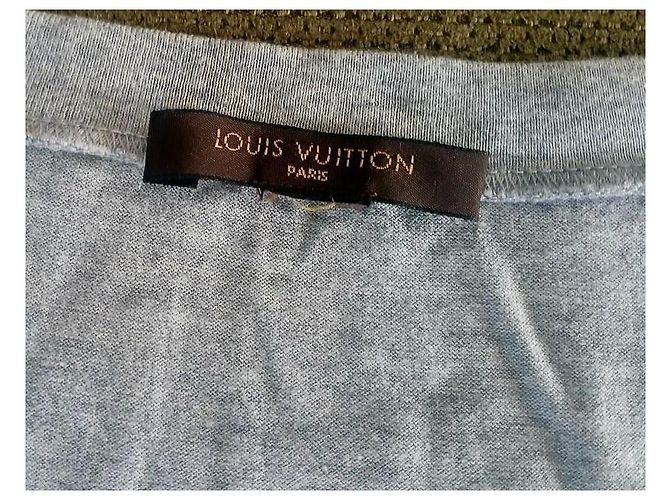 T-shirt Louis Vuitton grigia scollo a V monogramma Multicolore Grigio - vista 3