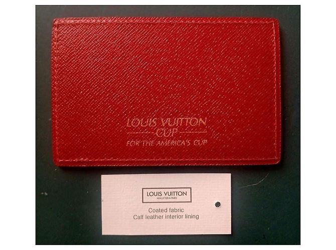 Louis Vuitton Tarjetero America's Cup Cuero Rojo Roja - vista 2