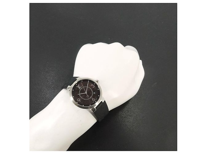 Louis Vuitton Tambour Monogram Macassar GM QA005 Herrenuhr - Ansicht 3