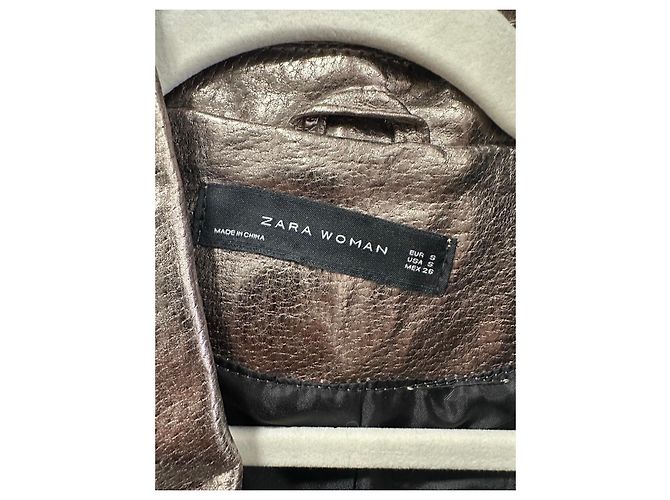 Zara Giacca biker in ecopelle metallizzata Metallico - vista 2