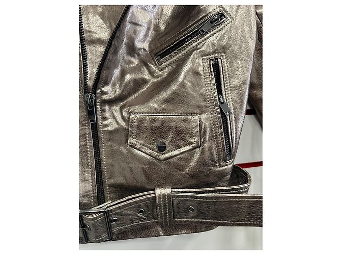 Zara Giacca biker in ecopelle metallizzata Metallico - vista 3