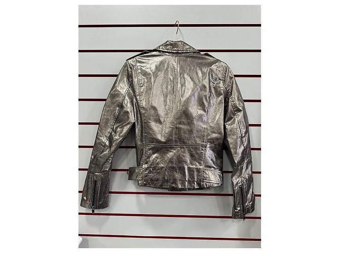 Zara Giacca biker in ecopelle metallizzata Metallico - vista 4