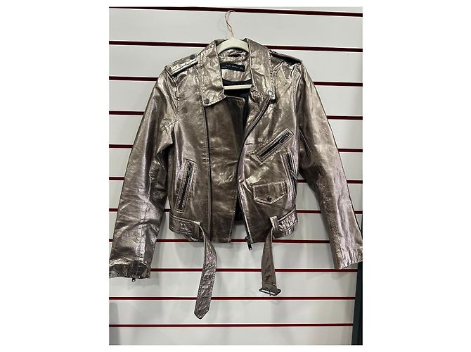 Zara Giacca biker in ecopelle metallizzata Metallico - vista 5