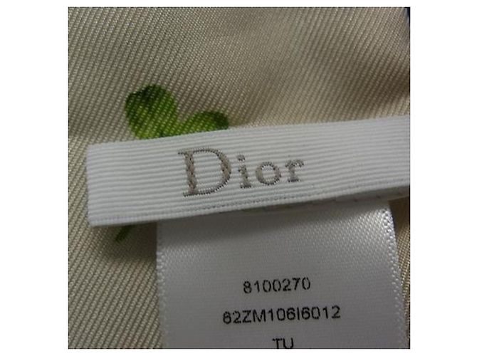 Christian Dior Mitzah Seidentuch Mehrfarben Grün Aus weiß - Ansicht 4
